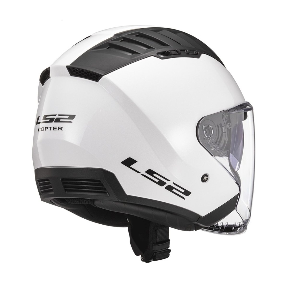 Casco Moto Jet Doppia Visiera Ls2 OF600 Copter Solid Bianco