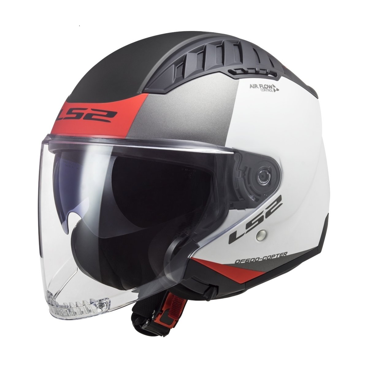 Casco Moto Jet Doppia Visiera Ls2 OF600 Copter URBANE Nero Bianco