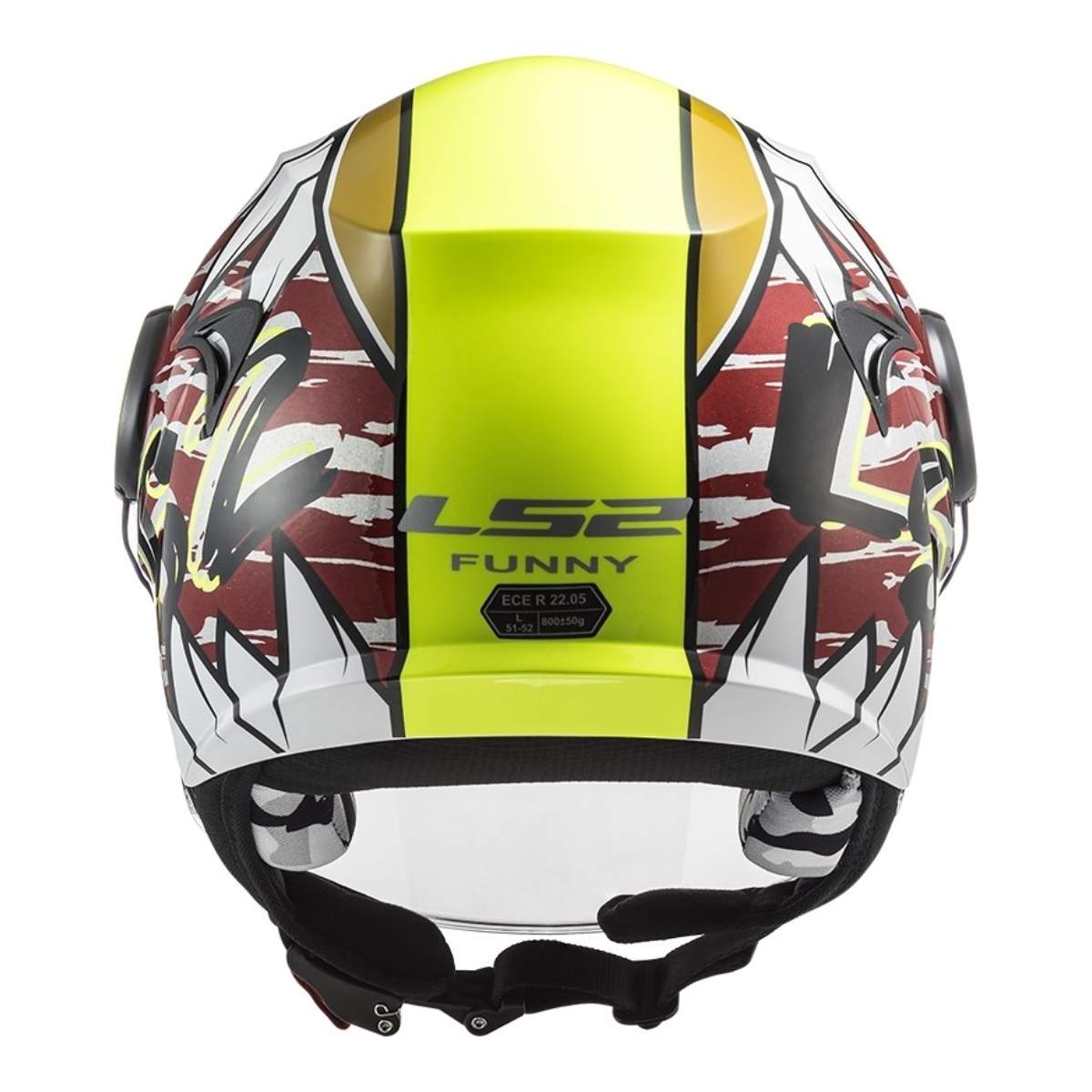 Casco Moto Bambino Jet Ls2 OF602 FUNNY Crunch Bianco Giallo Fluo