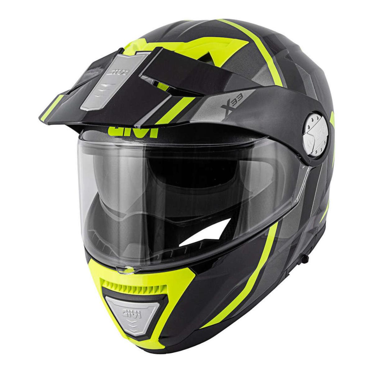 Casco Moto Modulare P/J Givi X.33 CANYON Division Titanio/Giallo