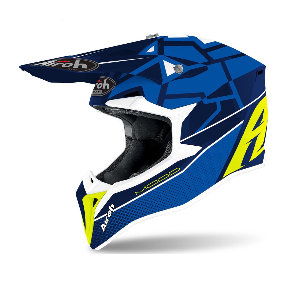 Casco cross Airoh Wraap Mood Blu lucido