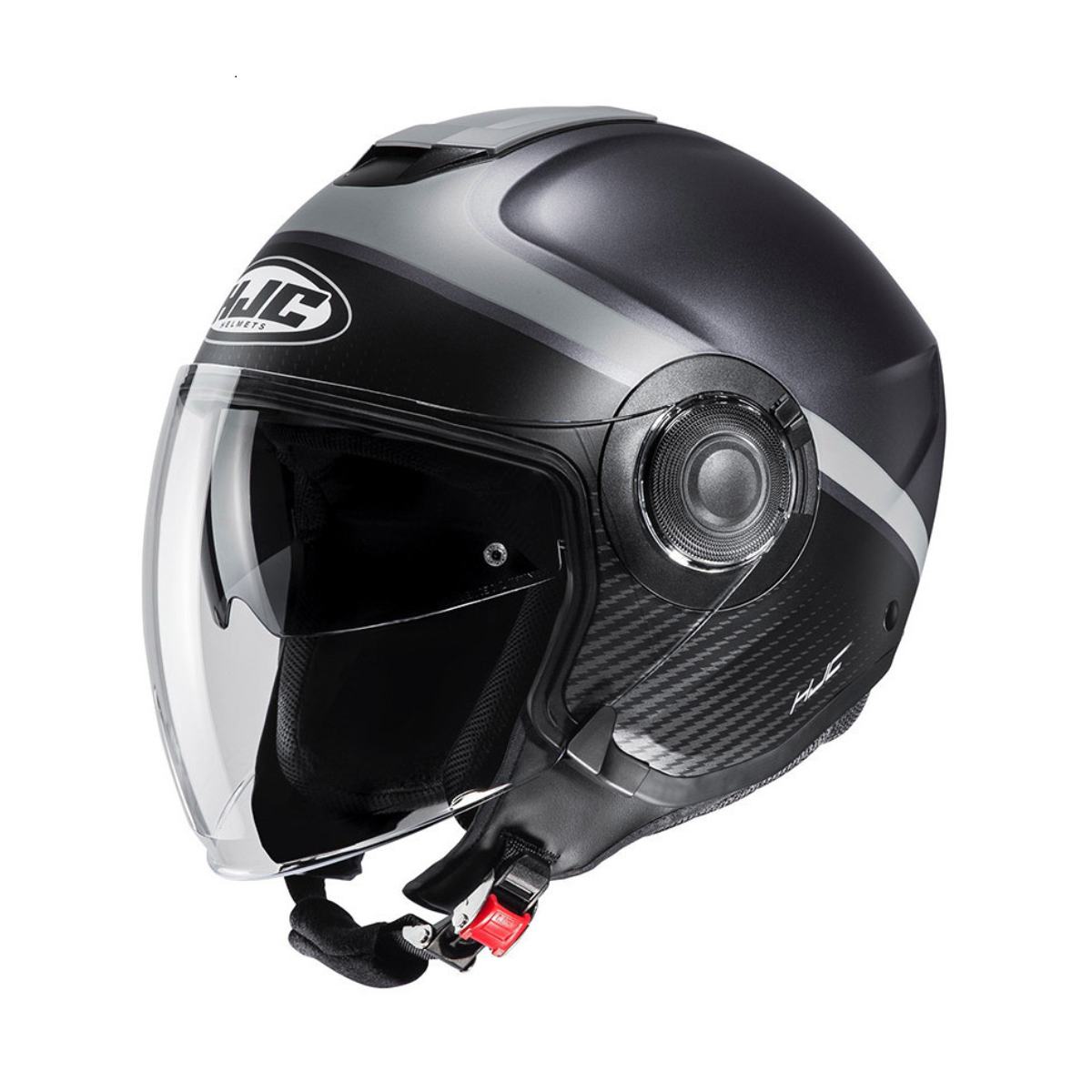 Casco Jet Doppia Visiera Moto HJC i40 WIROX MC5SF Nero Antracite